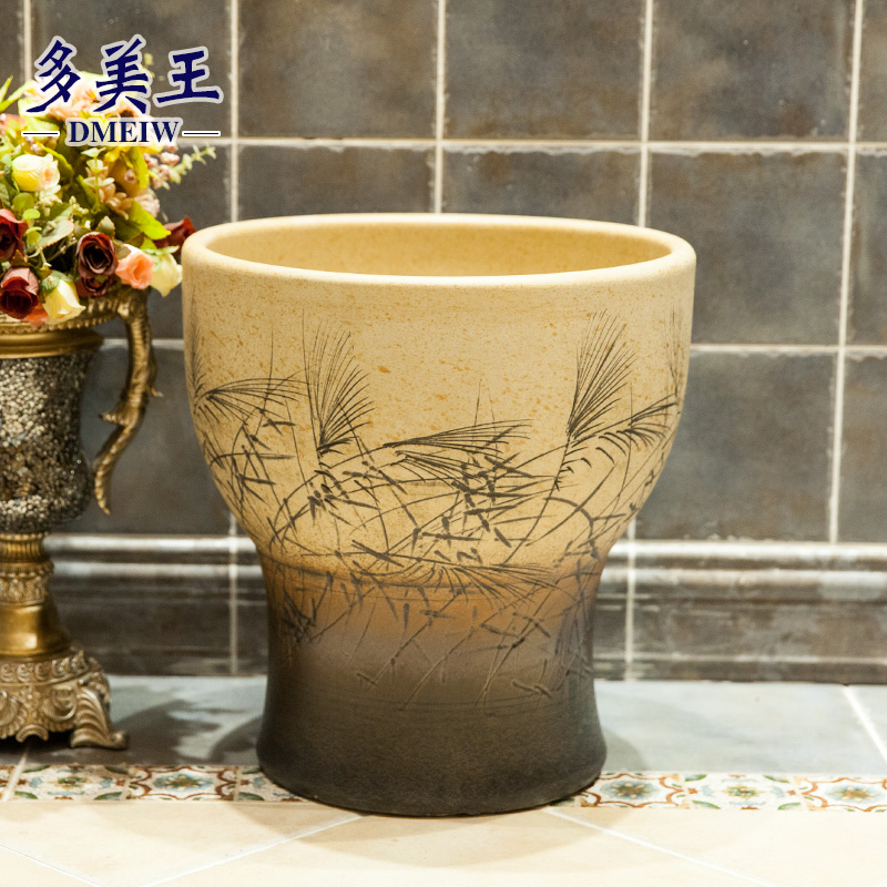 Ceramic art basin of mop mop pool balcony mop pool one - piece mop pool diameter 40 cm river reeds