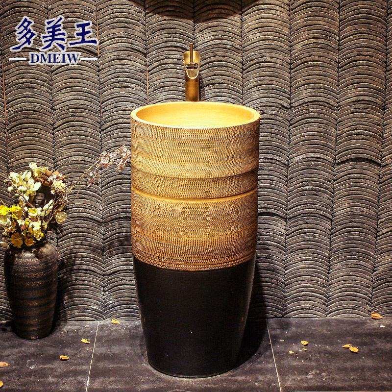 Archaize lavabo ceramic column basin bathroom balcony floor integrated sink the lavatory basin