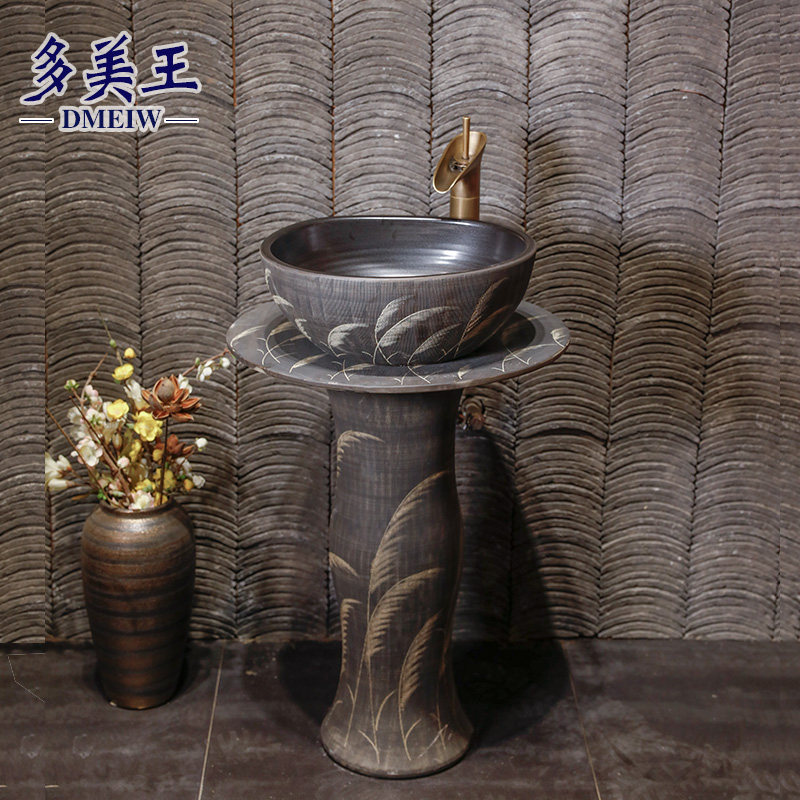 Antique Porcelain Paint Balcony Balcony Floor Balcony Industrial Wind One Table Basin