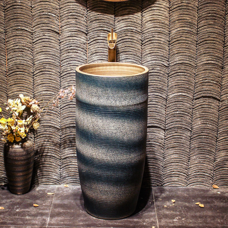 Lavabo ceramic column basin bathroom balcony one pillar type lavatory home floor sink to wash your hands