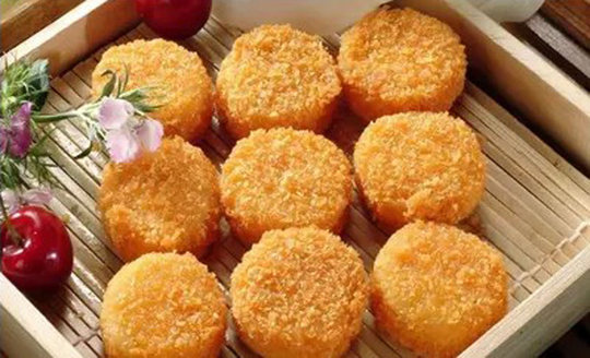 新品抢购 蓝顿旭美冷冻油炸圆薯饼2kg原装 营养早餐 煎烤均可