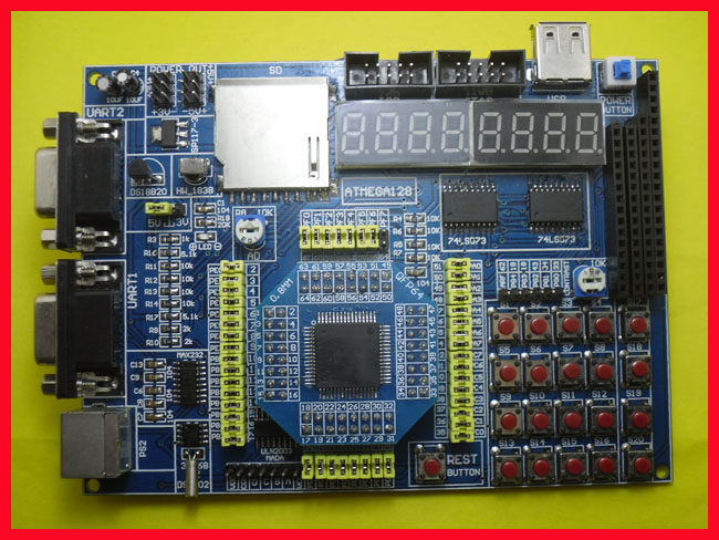 ATMEGA128开发板 实验板 支持SD卡TFT彩屏步进电机红外LCD 特价