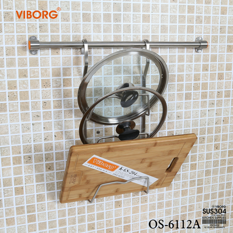 Hong Kong Yubao 304 stainless steel kitchen pot cover rack kitchen wall hook shelf three-layer 6112A