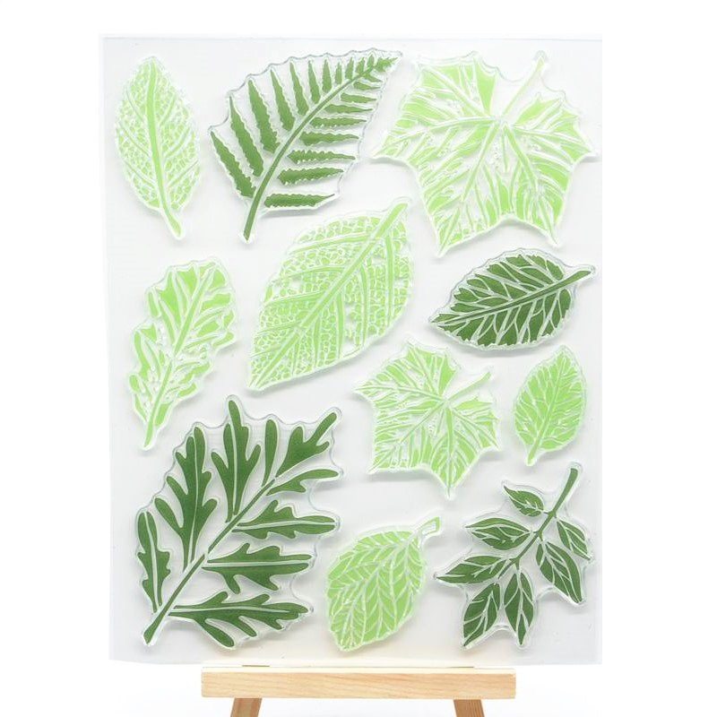Leaf shape seal transparent silicone diy children's sponge stamp rubbing tool maple leaf model painting template