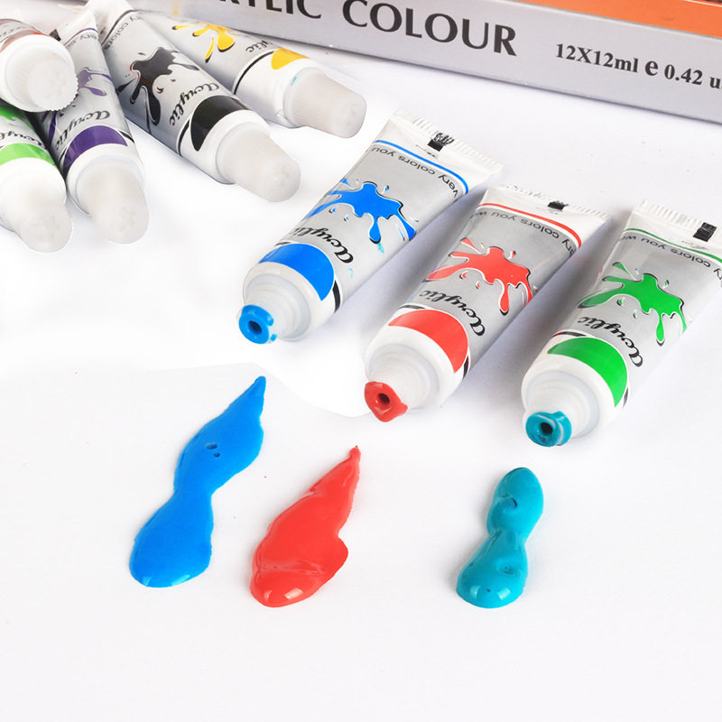12ML propylene aluminium tube paint suit 12 color beginner stone painted painting shoe diy graffiti waterproof safety