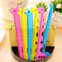 Children ruler can ai meng giraffe ruler cartoon animals 15cm plastic ruler children children prizes