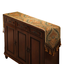 American light luxury retro table flag European high-end luxury table cloth long coffee table cover TV cabinet porch side cabinet