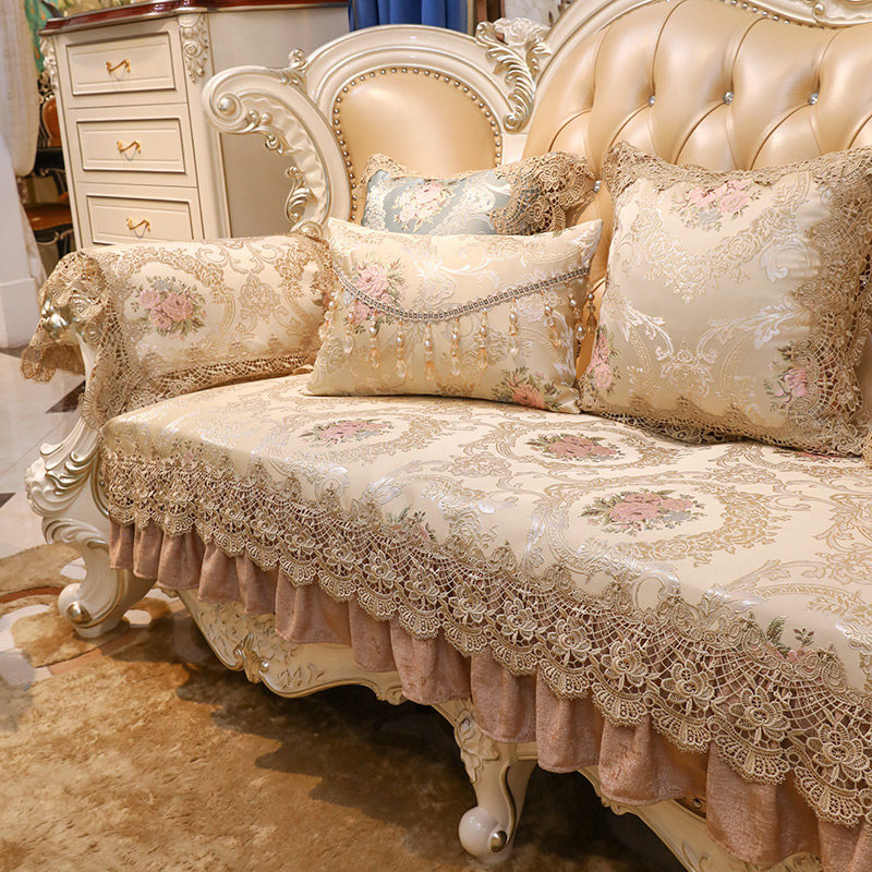 Sofa cushion European fabric non-slip four seasons general high-end luxury American home leather sofa cushion cover full cover