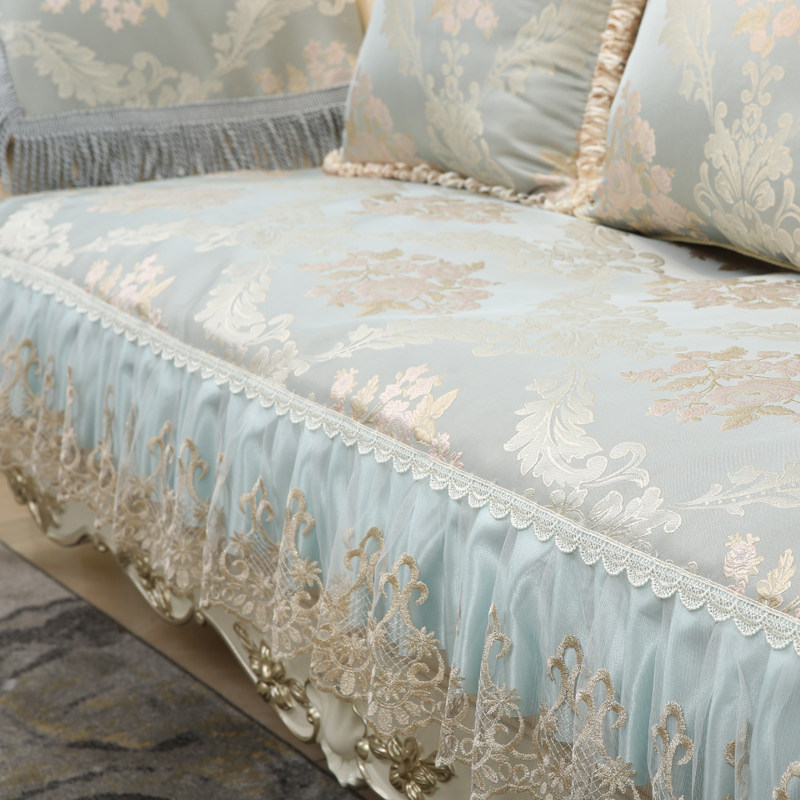 Sofa cushion cover all season universal European style genuine leather non-slip 123 Composition Living room upscale luxury cloth Lace Cushion