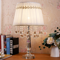 Luxury European crystal table lamp Bedroom bedside lamp Villa living room Wedding romantic modern simple warm lamps