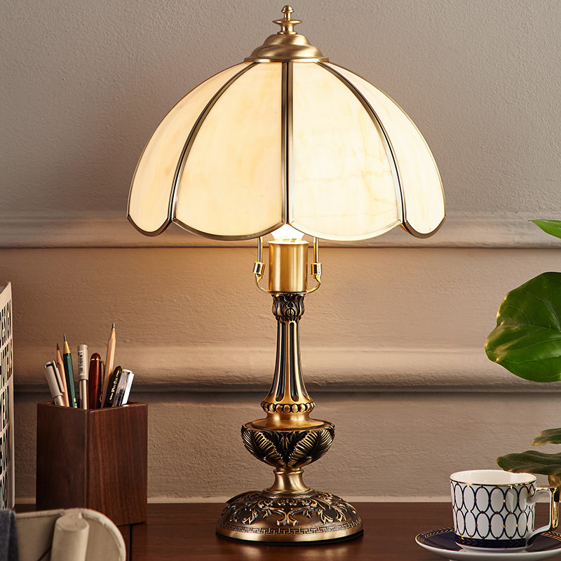 American all-bronze table light bedroom bedside headlights European-style modern minimalist sweet and creative living room Book room Home Lamp