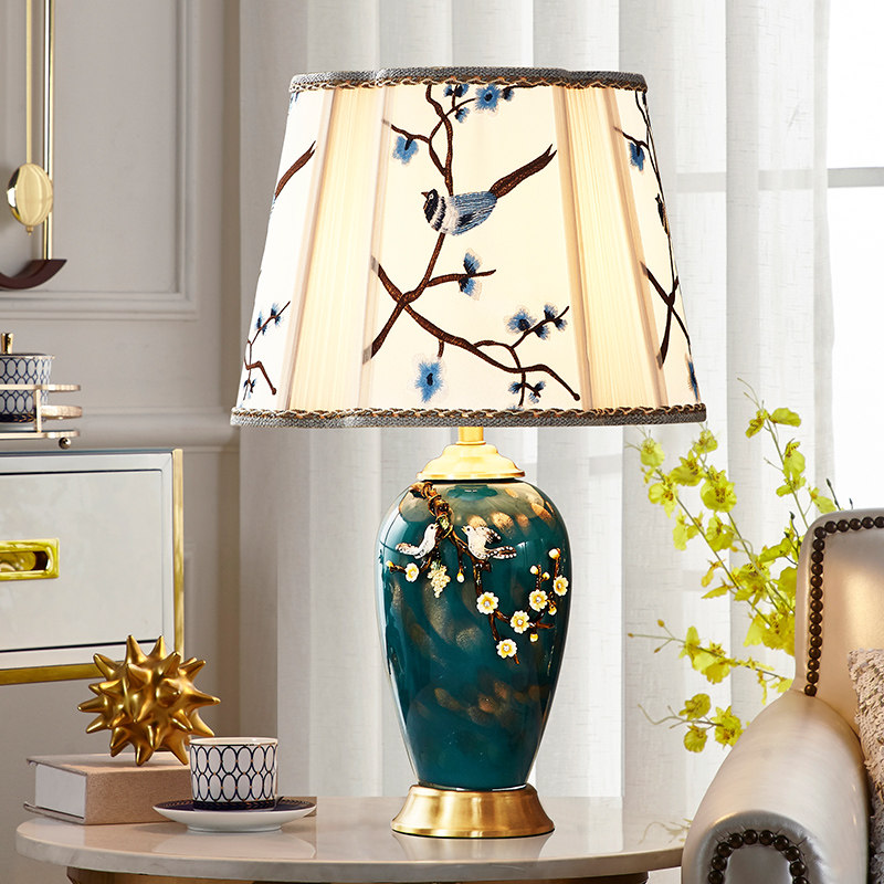 Full copper enamel color table light bedroom bedside headlights Fashion cozy creative American minimalist light lavish living-room bookhouse lamps