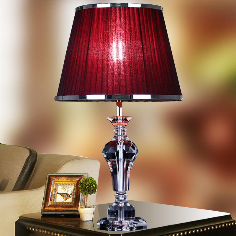 Red Cosy Bedroom Crystal Table Lamp Wedding House Modern Minima Fashion O Style Decoration Living Room Creative Bed headlights