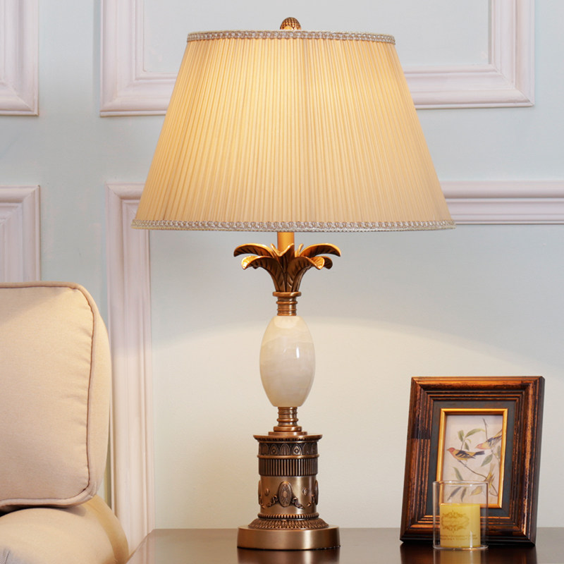 American Pure Bronze Table Lightroom Bedroom Bedhead Studio Villa Creative Luxury Decoration Yunstone All-copper Table Light