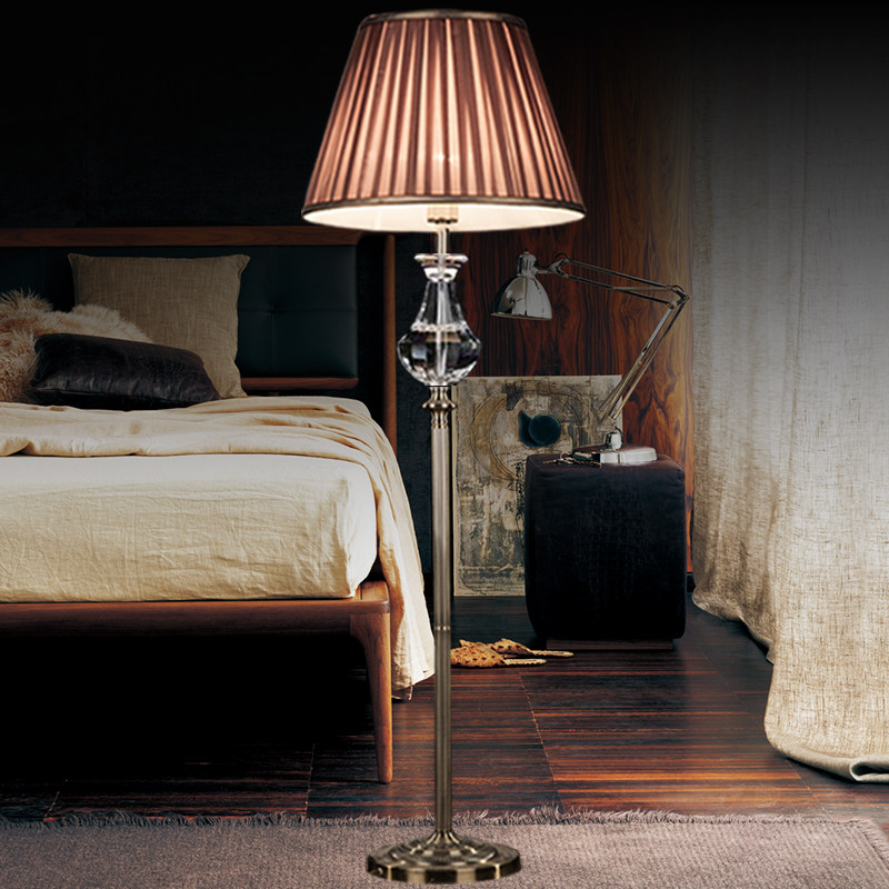 American brief FULL COPPER FLOOR LAMP BEDROOM LIVING ROOM LIGHT COPPER FLOOR LAMP EU STYLE BOOK HOUSE CRYSTAL PURE COPPER FLOOR LAMP