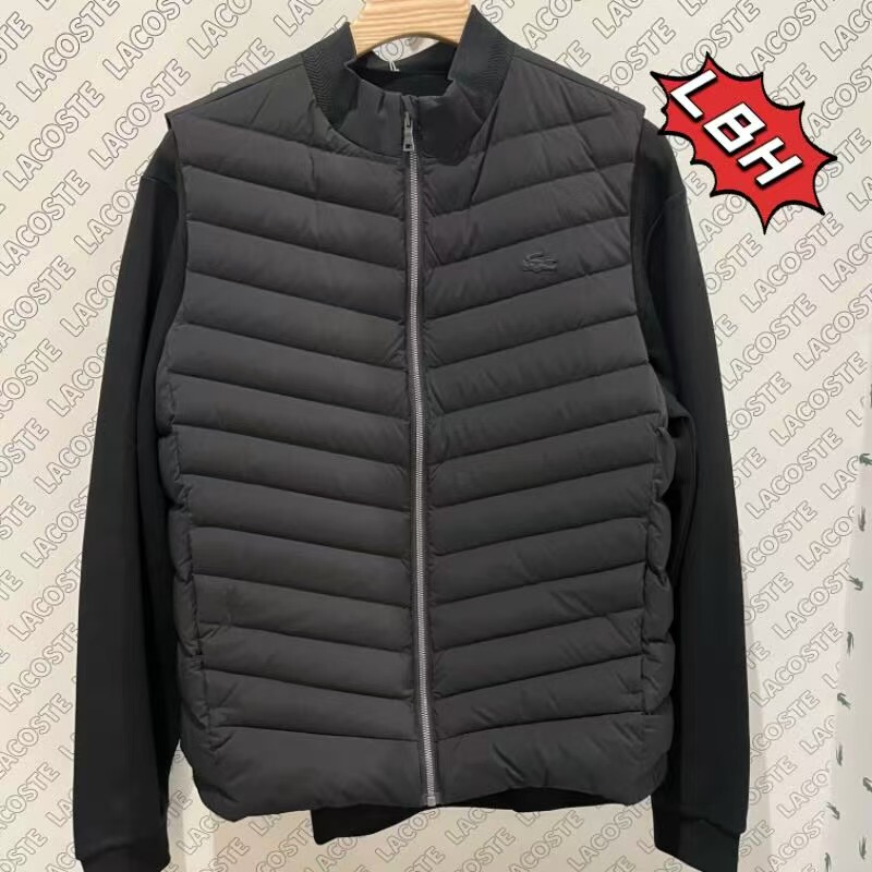 Lacoste French Crocodile 2025 Autumn New Men's Fashionable Stand-Up Collar down Vest Bh2546
