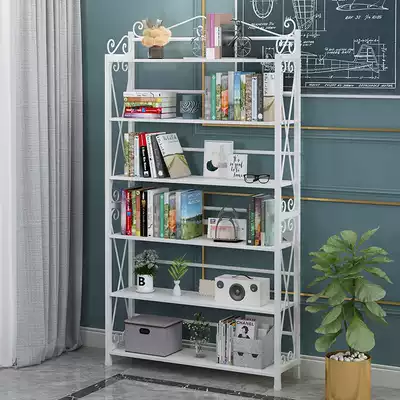 Simple and simple children's iron bookshelf living room floor rack desk desktop bookcase student office