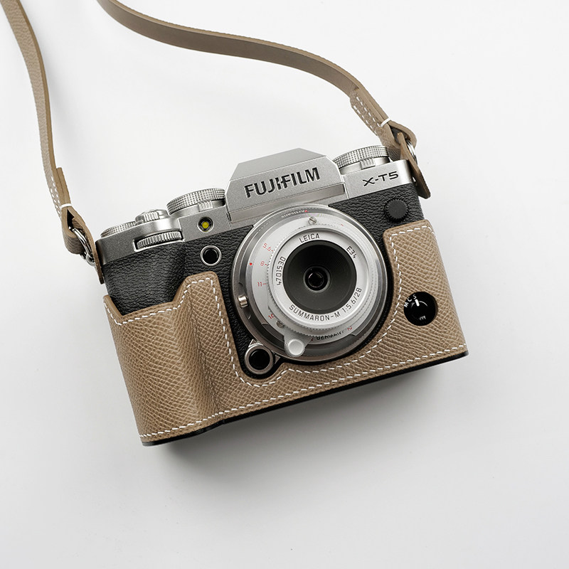 Conns Fuji Fuji X-T5 XT5 Pure Hand Hand Sewn Genuine Leather Protective Sheath Base Camera Leather Sleeve-Taobao