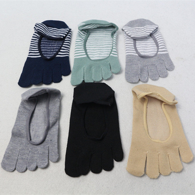 Summer Toe Socks Summer Small Invisible Five-Finger Socks Socks Pure Gray Black Five-Toed Invisible Socks