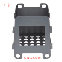 Cross-border Outdoor Hiking Camping stainless steel titanium black surface folding portable wood stove medium Wood Wood Stove