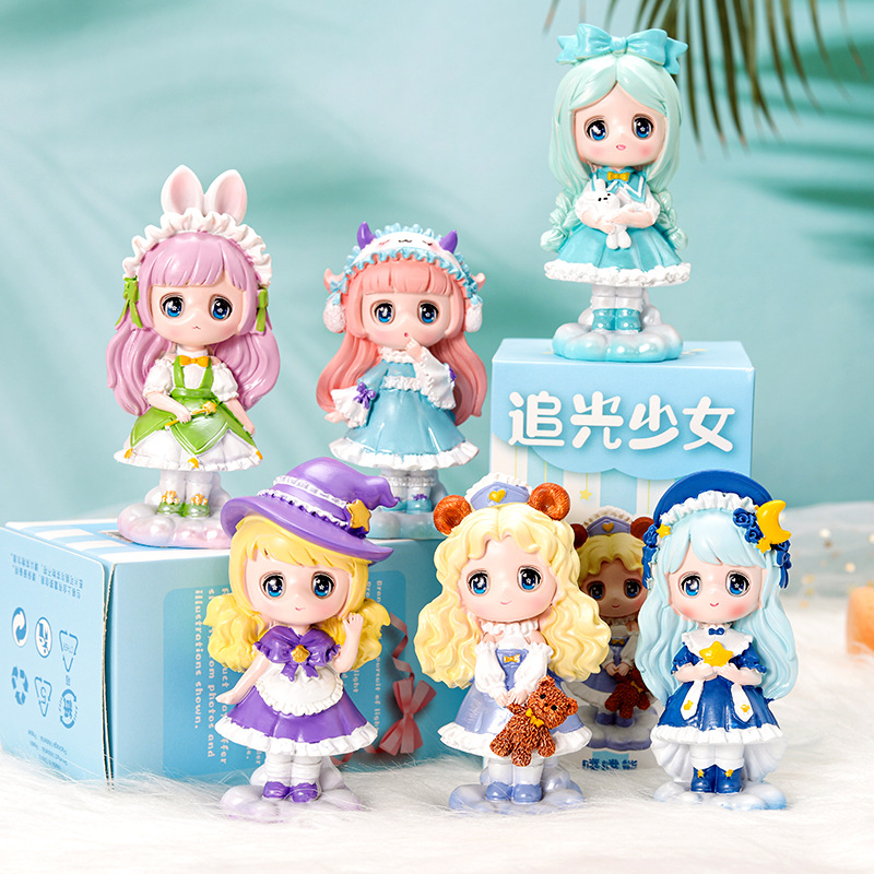 Cute fairy tale chasing light girl open blind box girl Net red hand doll decoration princess girl birthday gift