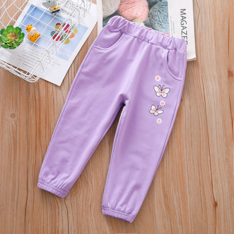 Xiaoxian búp bê cô gái sweatpants bông bé thun giản dị đáy quần trói chân trẻ em mùa xuân và mùa thu quần.