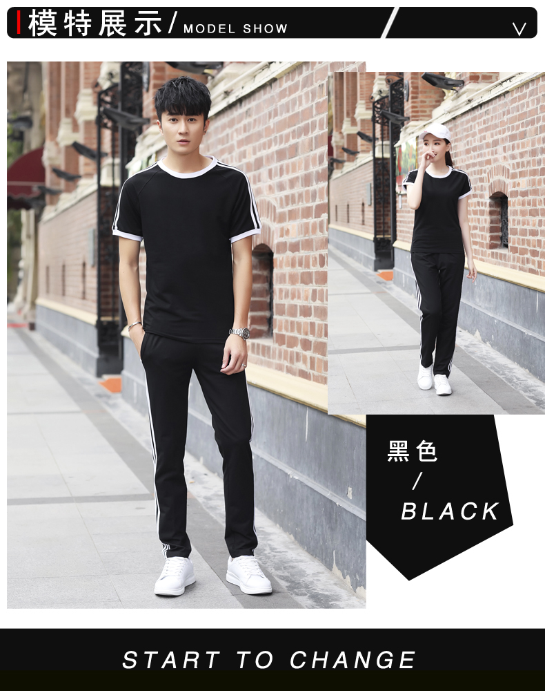 Mùa hè phù hợp với thể thao nam và nữ vài chiếc quần ngắn tay thể thao in logo tùy chỉnh trang phục thể thao chạy - Thể thao sau bộ adidas nữ mùa hè