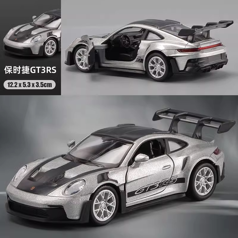 Моделирование Porsche 911 GT3 RS легкосплавная модель автомобиля модель спортивного автомобиля ручной работы коллекция украшений для мальчика Изображение 1