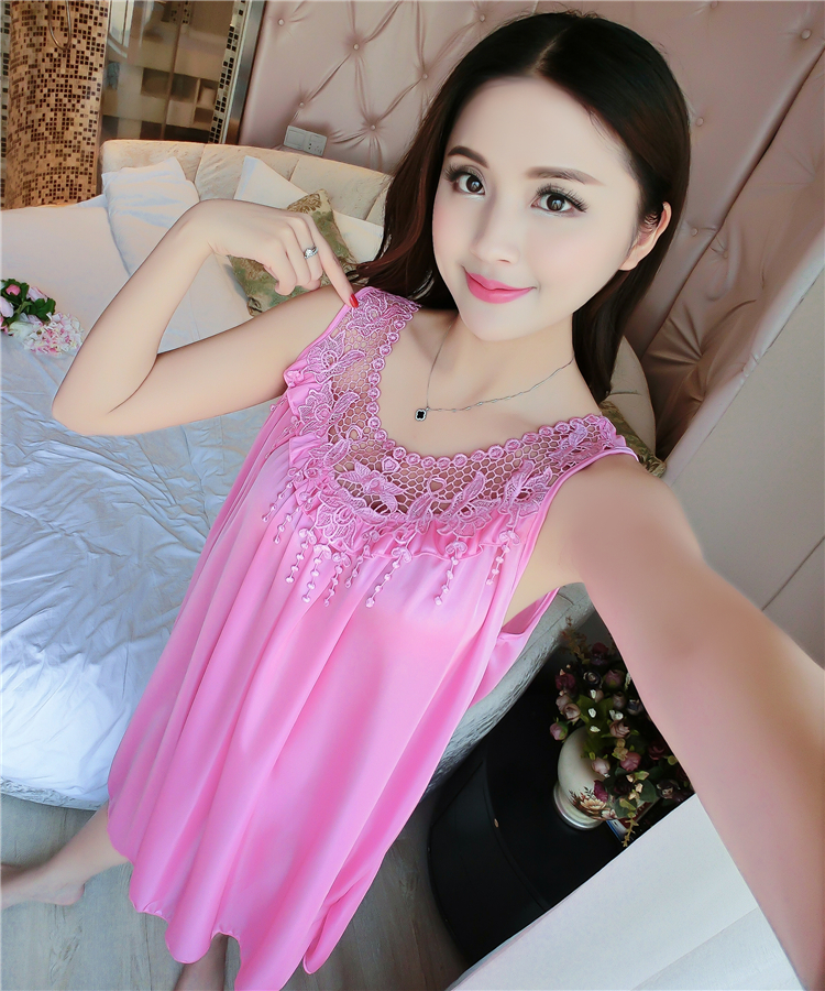 Mùa hè nightdress nữ phần mỏng băng lụa sling váy dài kích thước lớn £ 200 sexy cám dỗ Hàn Quốc đồ ngủ của phụ nữ dịch vụ nhà