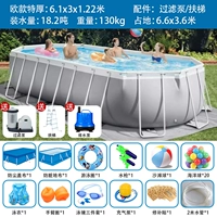 Европейский овал размером 6,1x3x1,22 м, роскошная упаковка с очень толстой сеткой