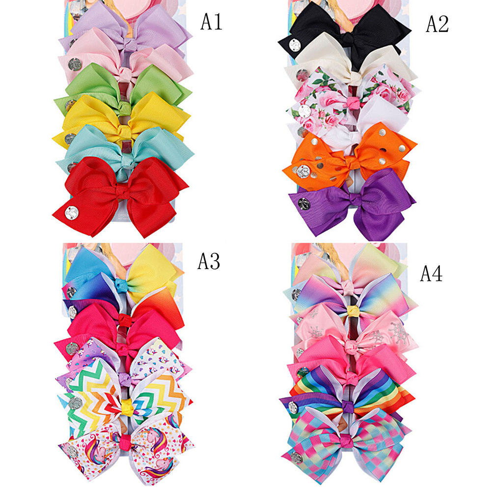 24 Colors Jojo Gradual Layer Bow Tie 6 Color One Card Children Hair Clip Baby Hair Accessories Hair Accessories