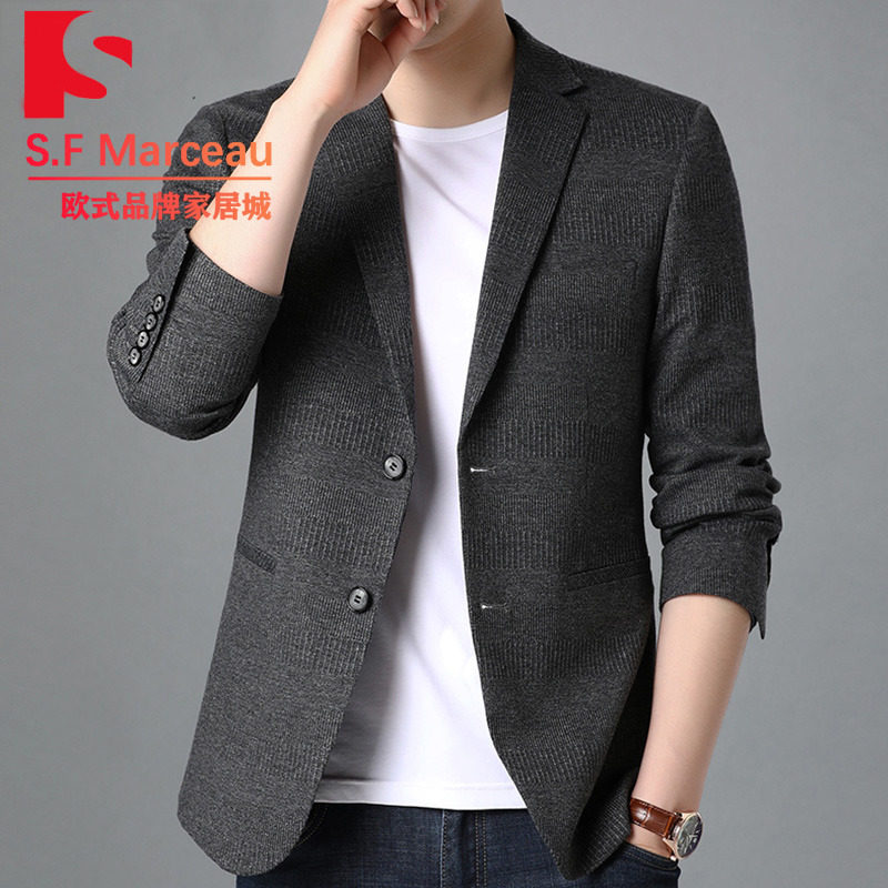 Spring and autumn men's suits Korean version slim men's middle-aged small suit jacket High-end trend casual business suit