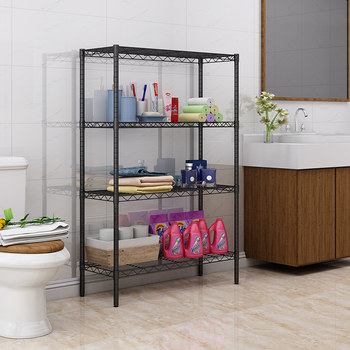 Floor-standing stainless steel multi-layer metal kitchen shelves