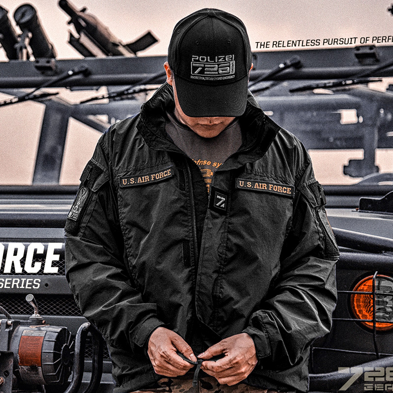 726 Autumn Outdoor Tactical Trench coat Light and thin stormtrooper police blue special service jacket Velcro special forces jacket