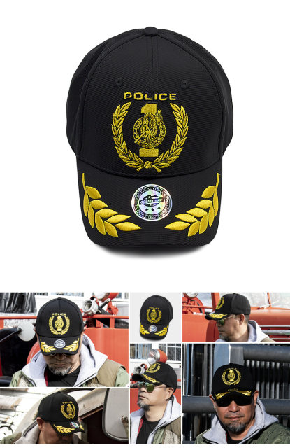 JOCA Gorras - Policía con bandera lateral en yupoong negra