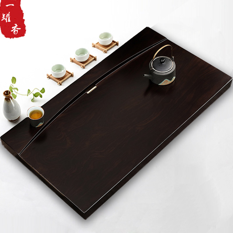 Whole Black Sandalwood Tea Tray Home Solid Wood Tea Table Rectangular Tea Sea Brief Drainage Large Log Kung Fu Tea Set