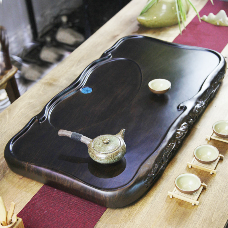 Creative solid wood tea plate household kung fu tea table tea table tea cup tea cup mini-square tea