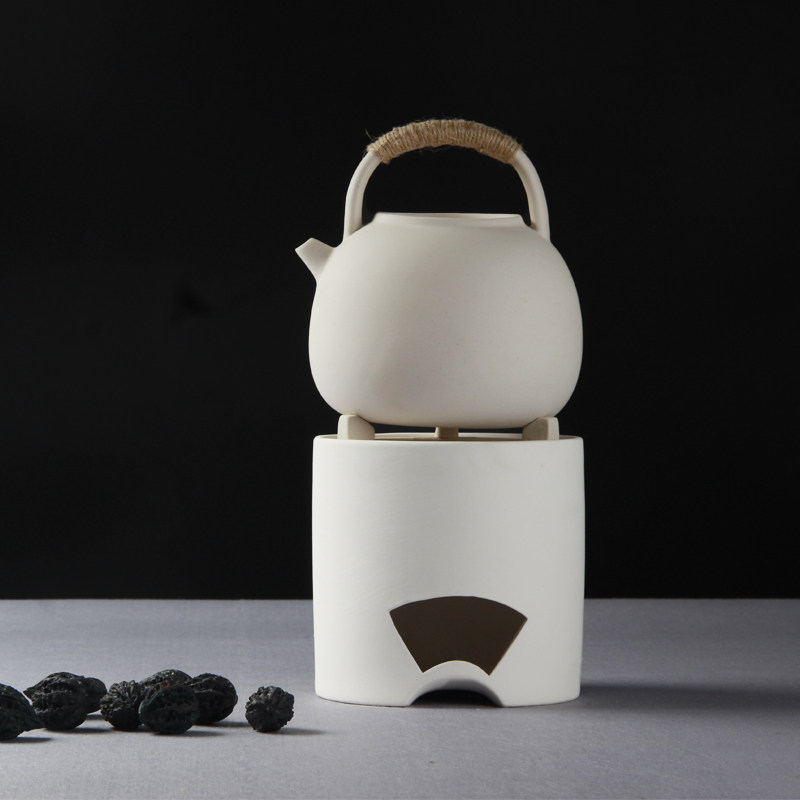 Tea set carbon oven White clay set stove Olive carbon black charcoal carbon walnut carbon charcoal tea stove Pottery stove Outdoor indoor