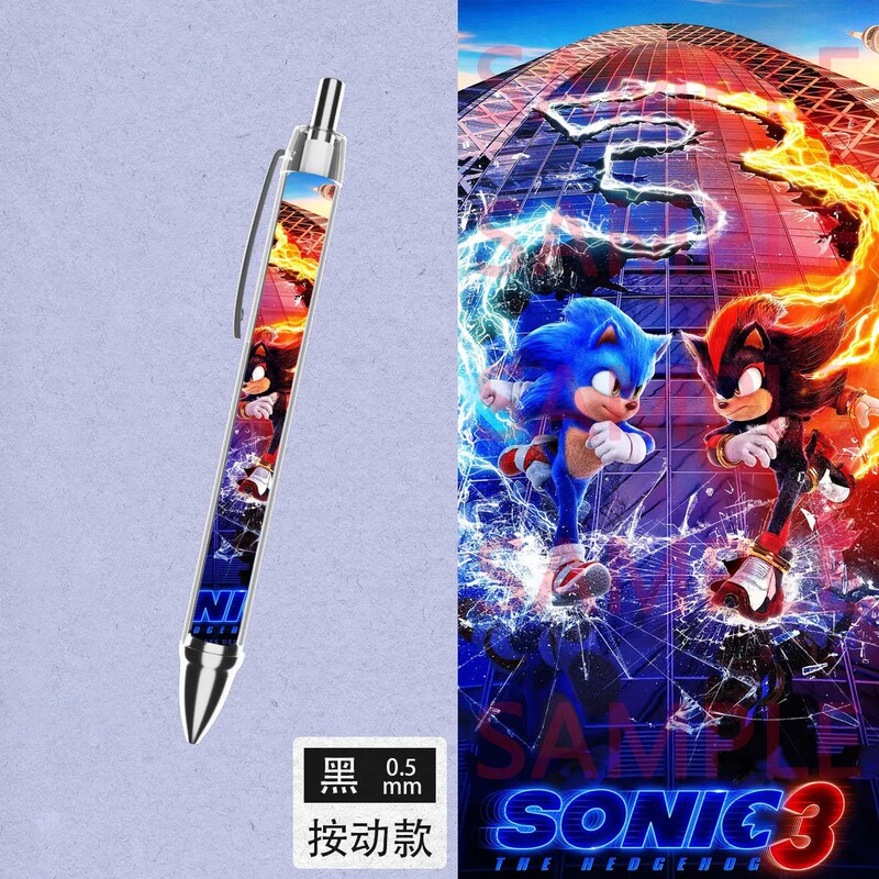 Sonic the Hedgehog Movie Anime Cute Stationery Chaot Tails Knuckles Gel Pen Homework Black Pen