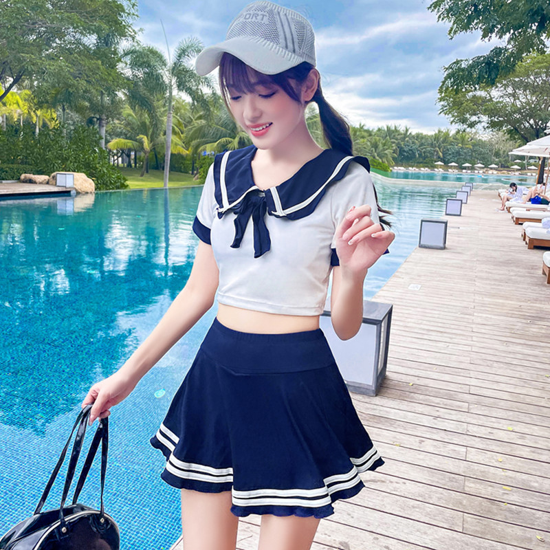 Swimsuit female summer split two-piece conservative thin belly girl student Korean hot spring skirt swimsuit women