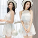 Áo tắm Xiêm nữ bảo thủ mỏng góc phẳng che bụng che thịt Phiên bản Hàn Quốc của cô gái tự tu sinh dễ thương áo tắm ren đồ bơi liền thân nam Bộ đồ bơi One Piece