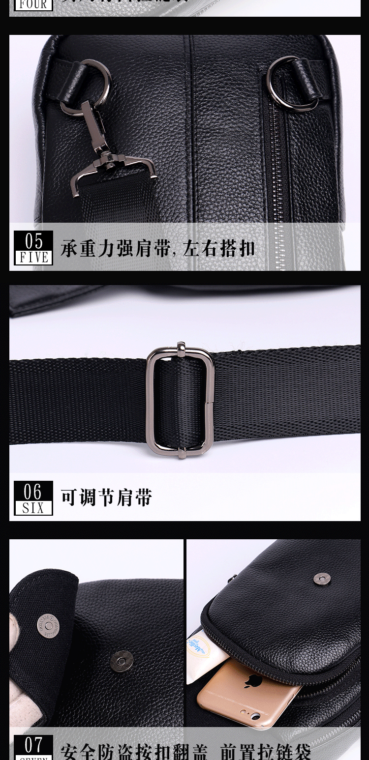 Túi ngực nam Túi da nam Messenger túi đeo vai đầu lớp da Bình thường nữ túi ngực cá sấu mẫu túi ngực nữ thủy triều - Túi của con người túi lv nữ