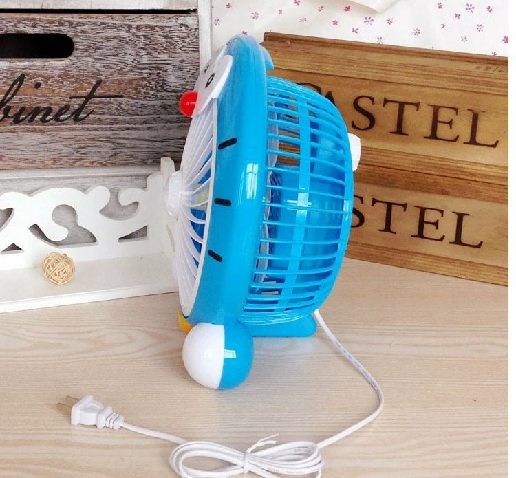 Phim hoạt hình Quạt điện Văn phòng Quạt quay Mini Home Mute Quạt Máy tính để bàn Sinh viên Ký túc xá Quạt nhỏ - Quạt điện