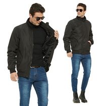 New quilted and thickened mens simple casual solid color stand collar flight jacket outdoor baseball uniform jacket with large size