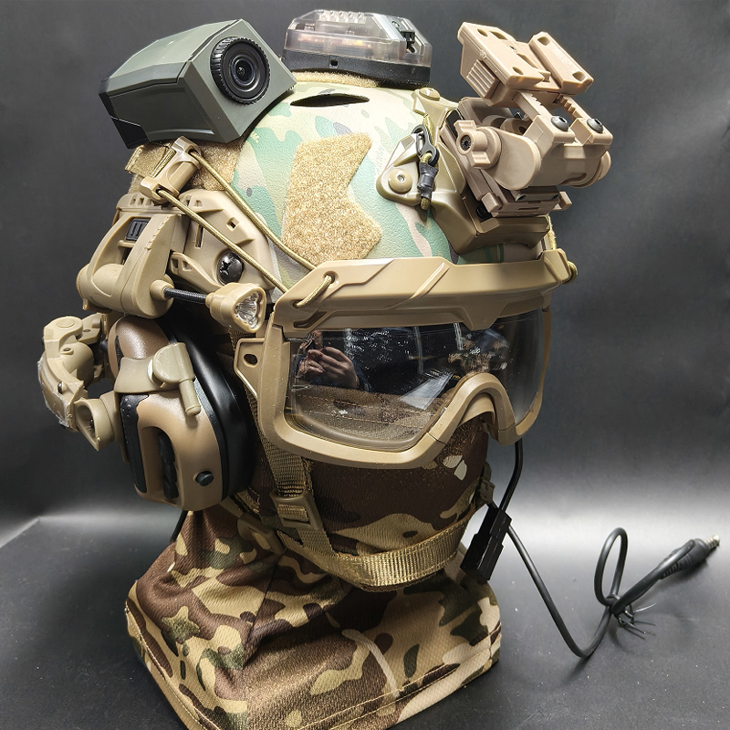 Complete Set of Sf Tactical Helmet Second Generation High-Cut Cos Delta Four-Eye Night Vision Model Goggles Cs Field Use