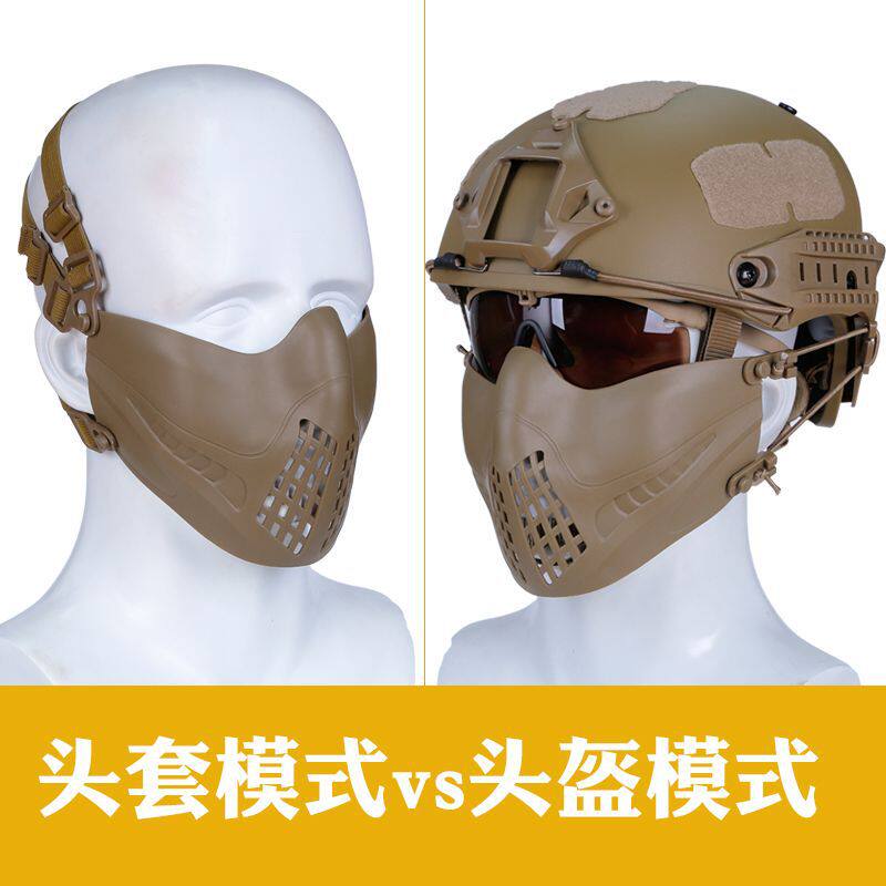 Thieves WZJP Cold Front Safety Helmet Mask Double Mode Headband System Outdoor Tactical Protection Mask Pure Color Camouflage