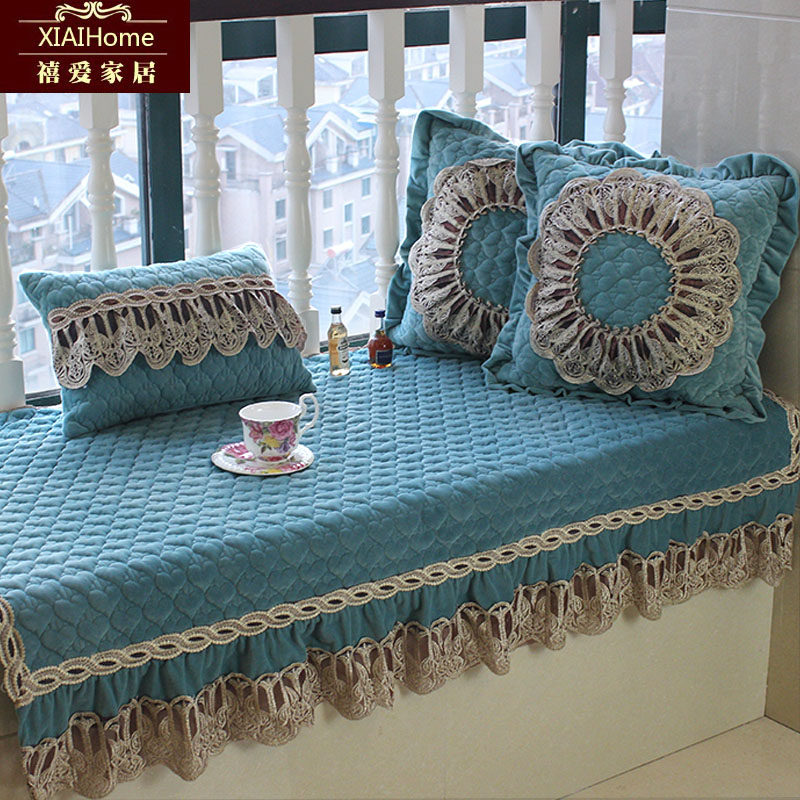European-style bay window pad window sill pad custom bedroom balcony pad sponge tatami cushion custom bay window blanket princess