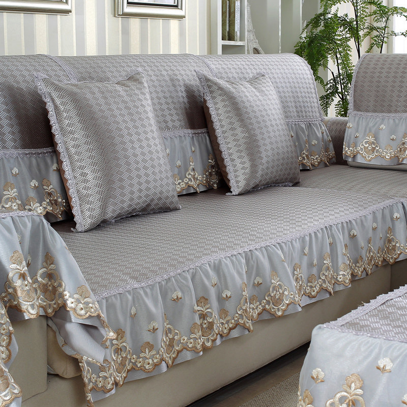 Sofa cushion summer mat anti-slip ice silk cushion summer simple modern living room leather sofa ice rattan mat cool cushion