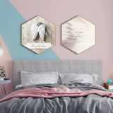 Шестиугольная спальня декоративная живопись кровати живопись скандинавской гостиной фон стена висящая живопись красавица -шляпа Магазин одежды на стенах картина