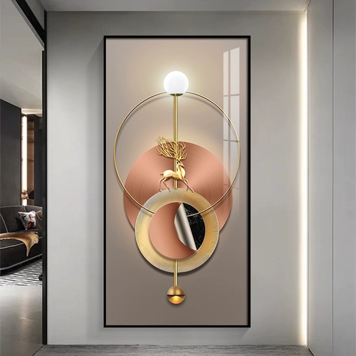 Hyundai Simple Decorative Decorative Painting Вертикальная версия входного коридора, проходная живопись, атмосфера северной легкой роскошной оленей абстрактной роскошной олень